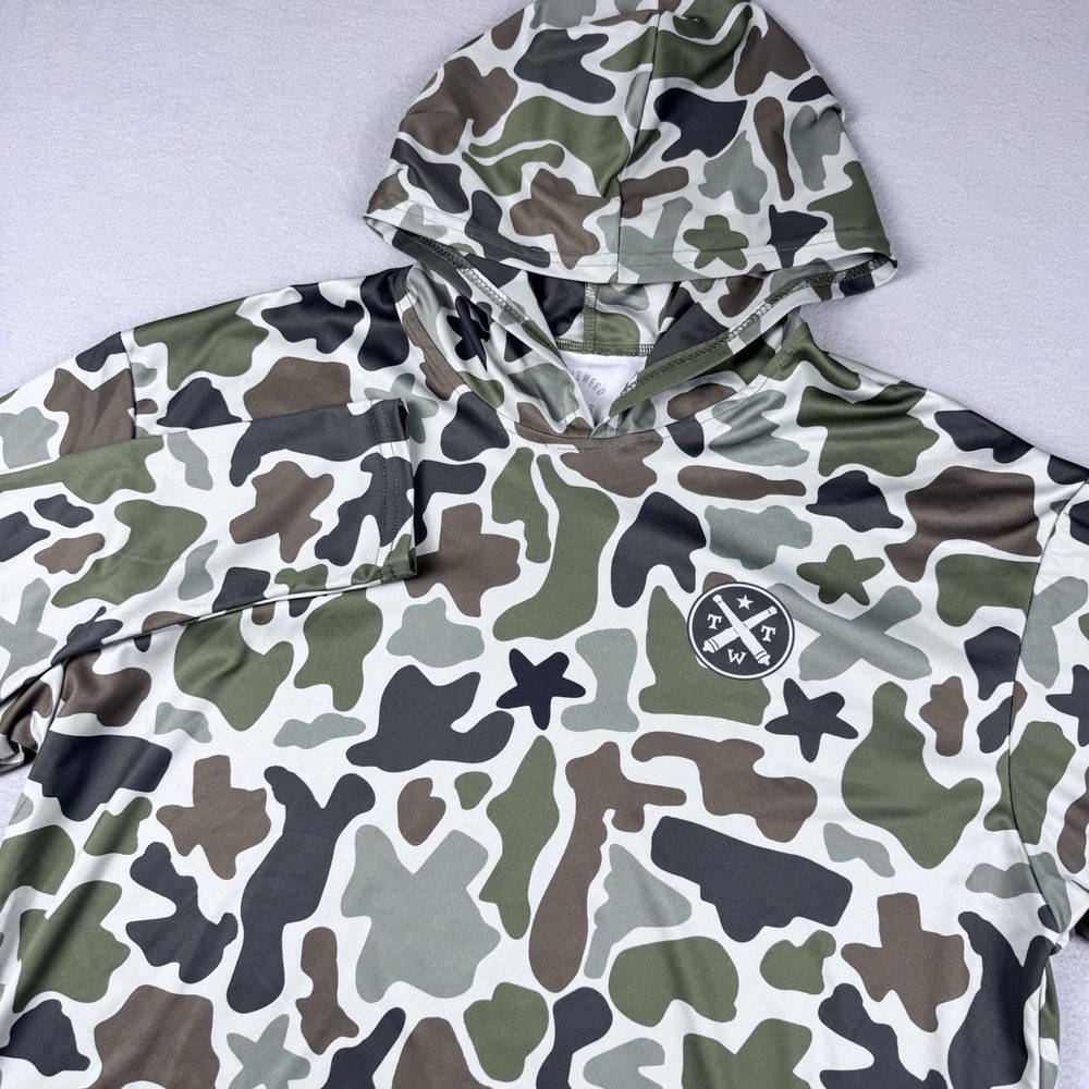 Tumbleweed Texstyles Performance Hoodie XL Camo Made In USA UPF Fishing Gorp